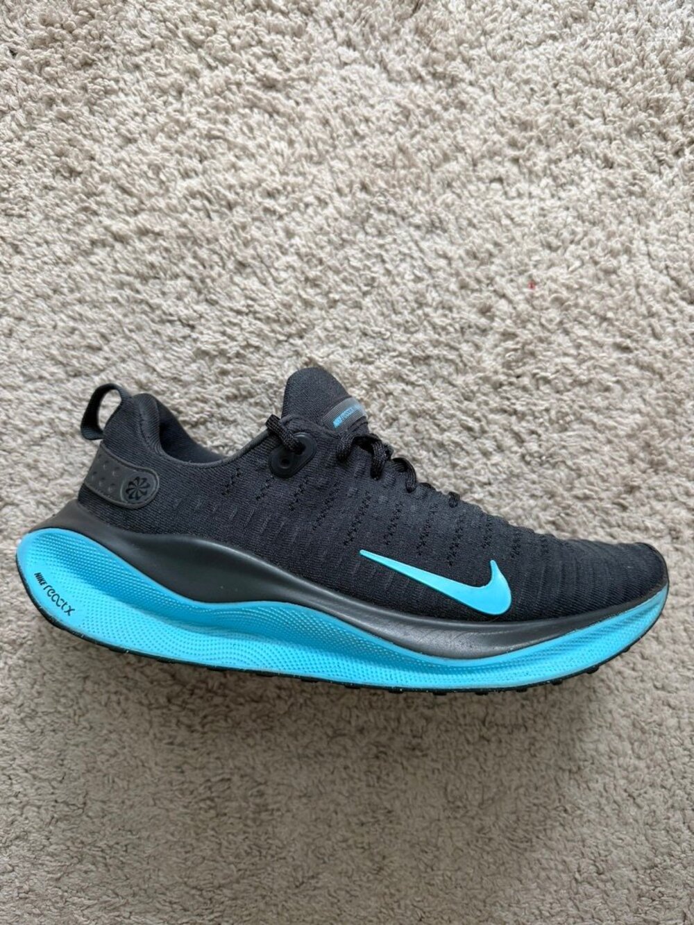 Nike ReactX Infinity Run 4 DR2665-003 Black Blue Men's US 10.5 Running Shoes